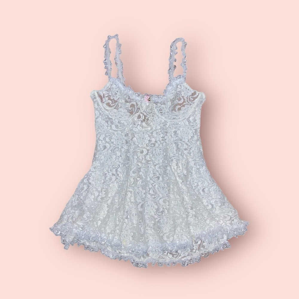 White Floral Lace Babydoll